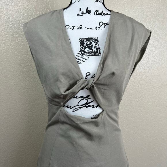 Zara army green twist front cutout mini dress size M chic baddie party bodycon - Picture 16 of 16